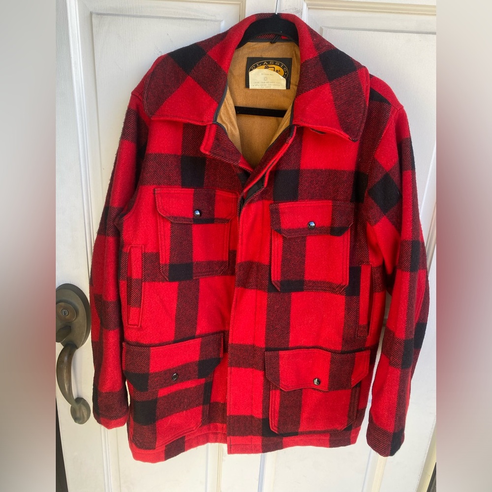 Woolrich Red and Black Plaid Men's Jacket vintage 70’s in
